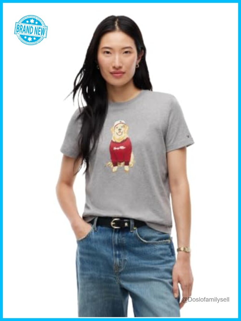 Tommy Hilfiger Womens Short Sleeve Cotton Graphic Crew Neck T-Shirt